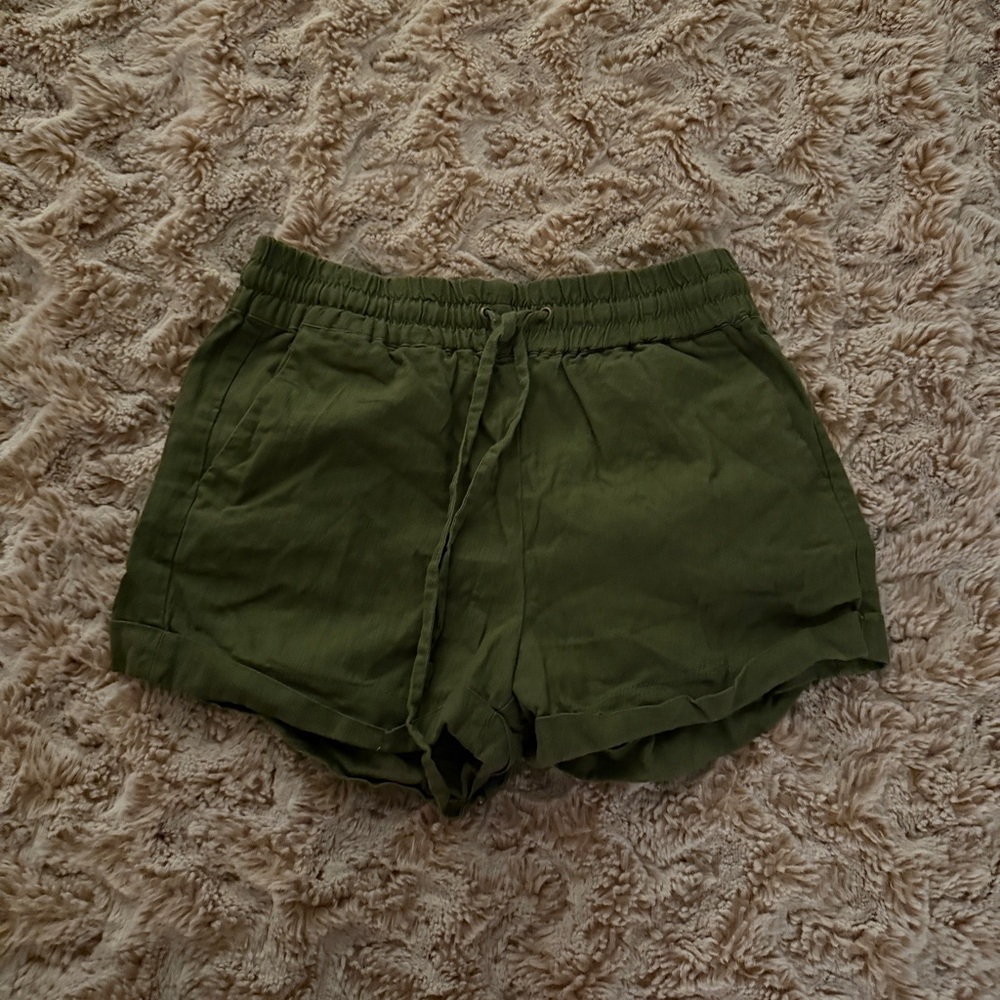 High Waisted Olive Green Women's Shorts